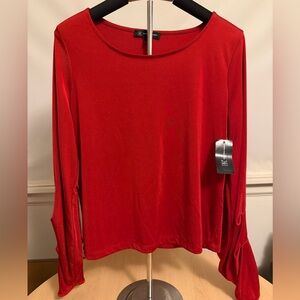 INC International Concepts Vibrant Red Long Sleeve Top